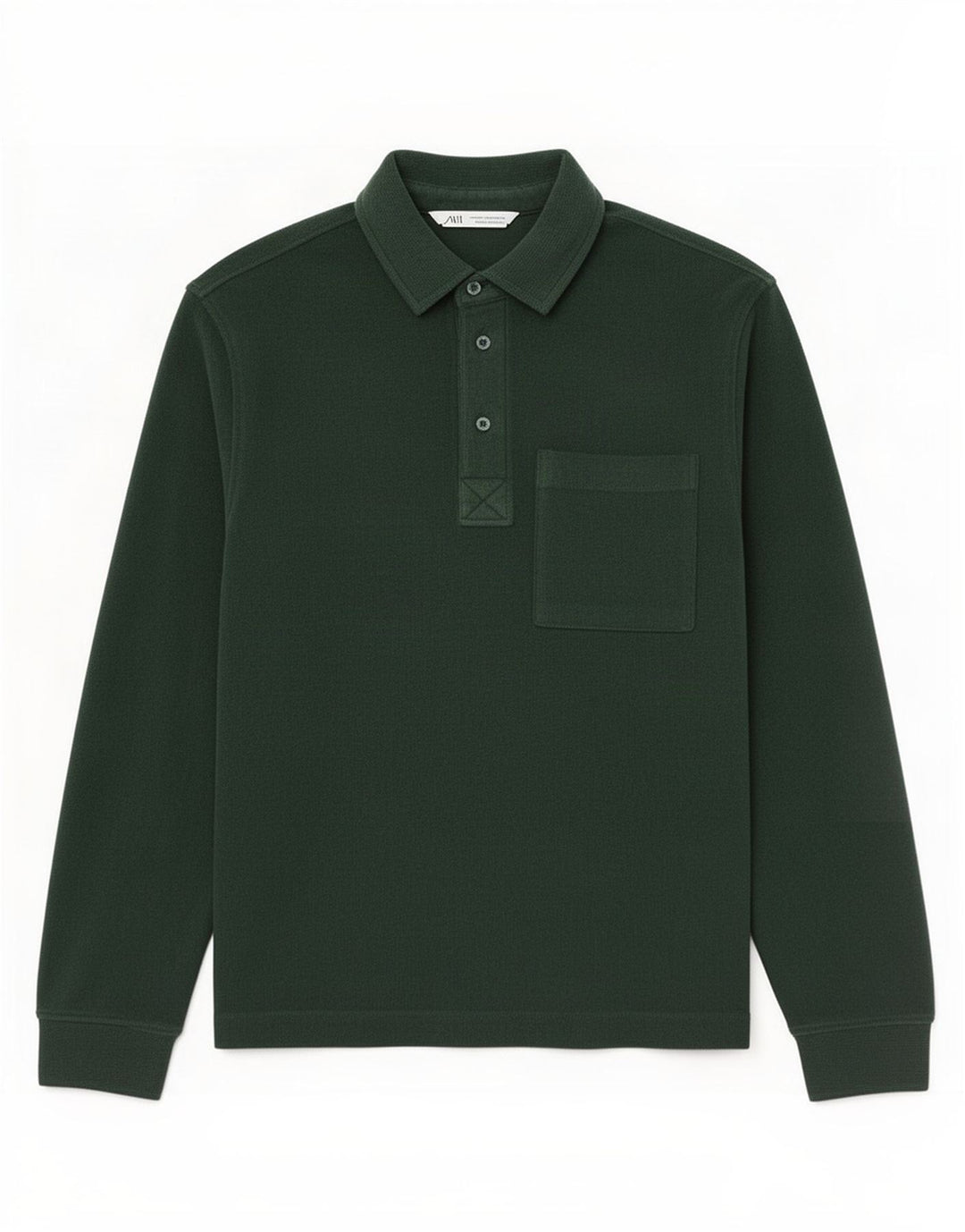 Zara Herren-Cord-Pullover-Hemd aus mittelgrüner Baumwolle