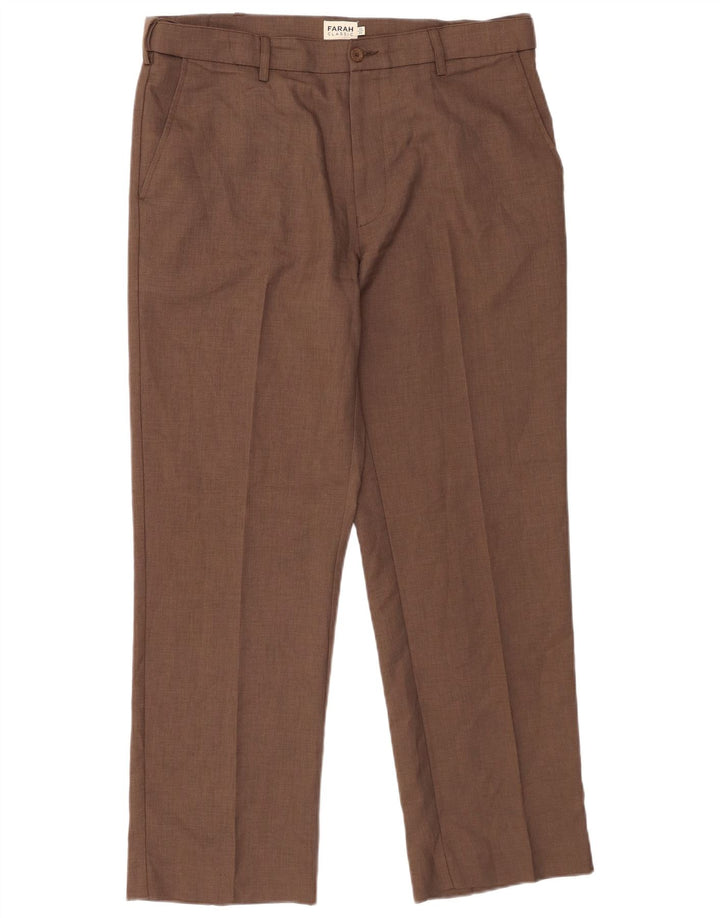 Farah Herren-Chinohose mit klassischer Passform, W36, L29, braun, Polyester