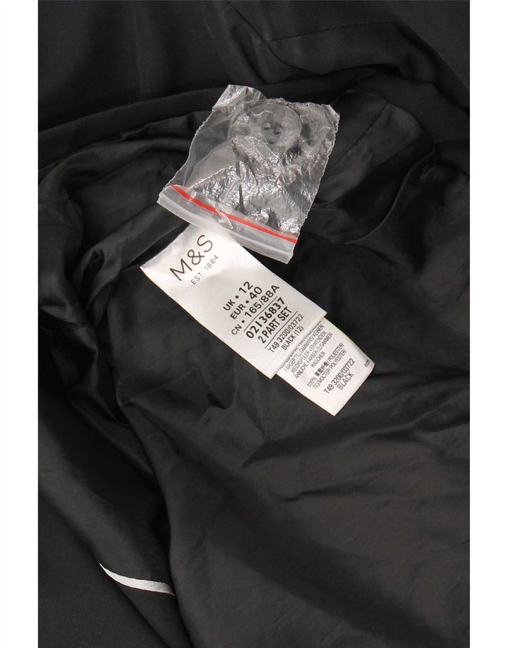 Marks & Spencer Damen Trenchcoat UK 12 Medium Schwarz Polyester