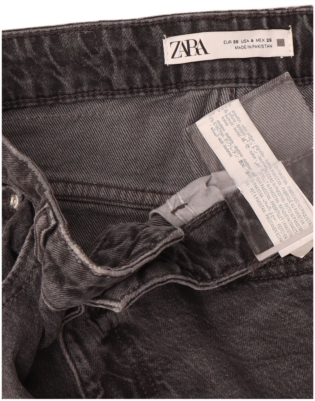 ZARA Damen Slim Jeans EU 36 XS W26 L28 Grau