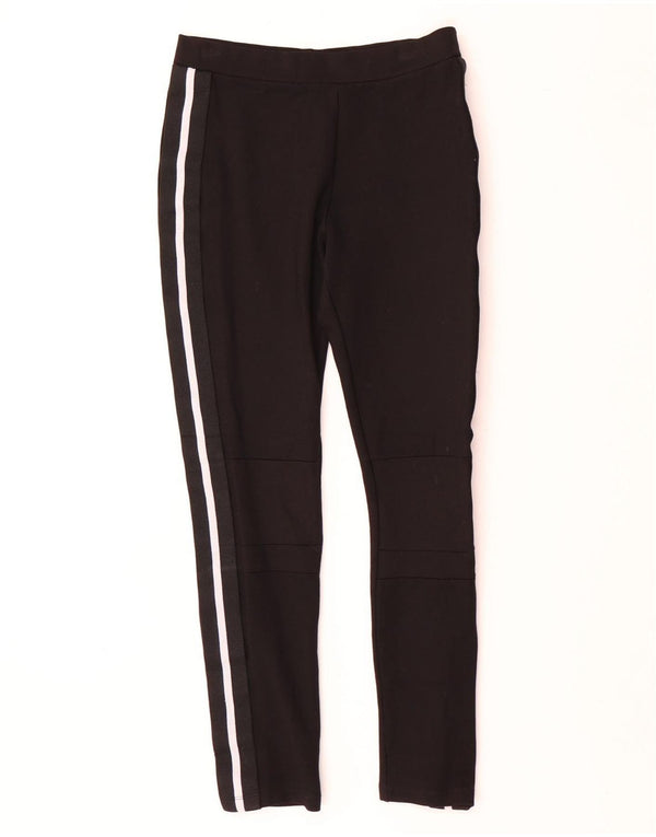 Zara Damen Leggings UK 12 Medium Schwarz gestreift