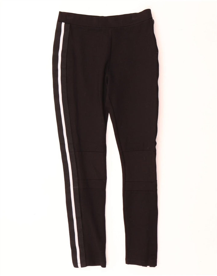 Zara Damen Leggings UK 12 Medium Schwarz gestreift