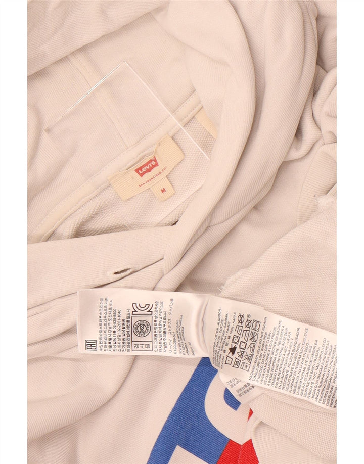 Levi's Damen-Kapuzenpullover mit Grafik, übergroß, Größe UK 14, mittelweiße Baumwolle