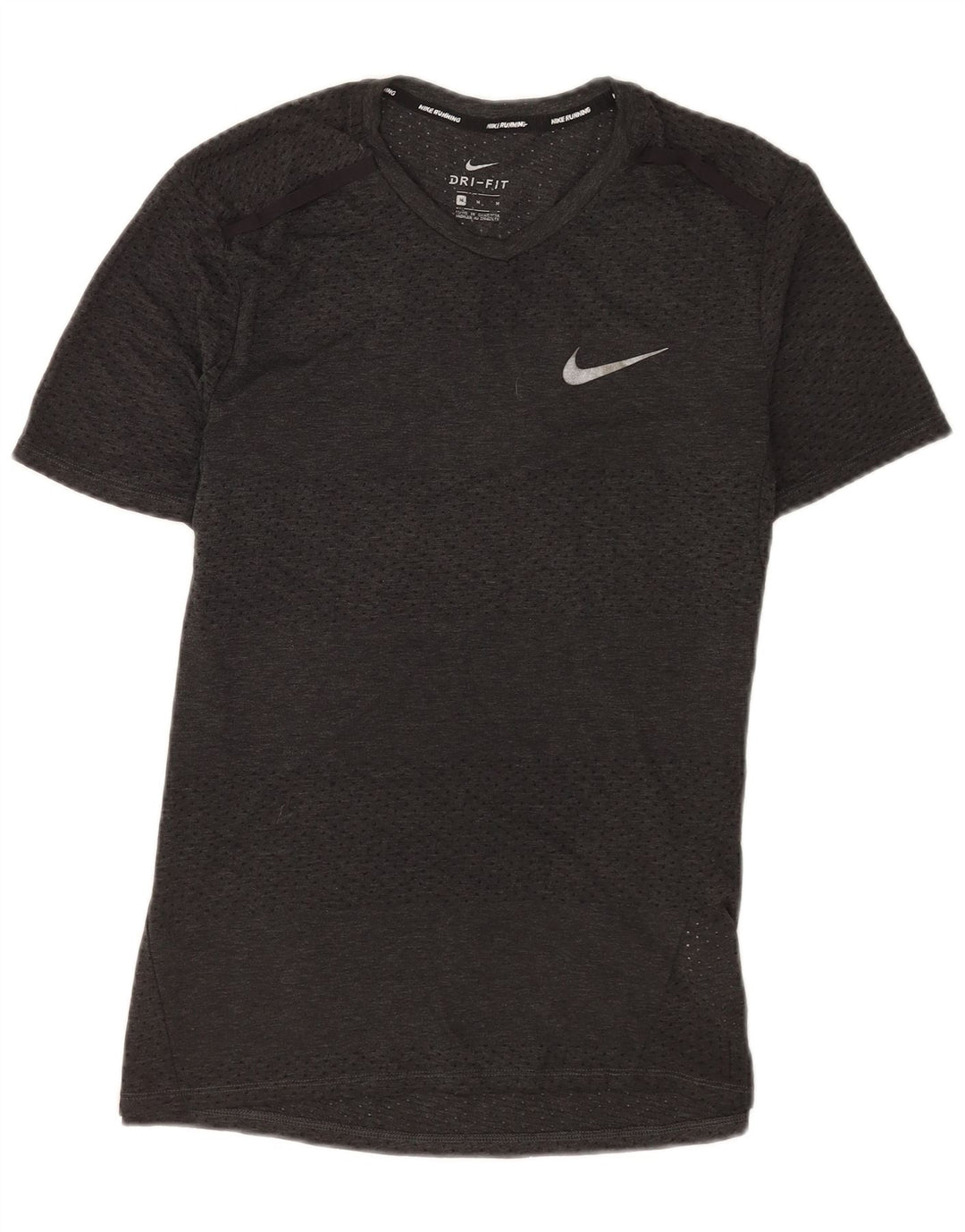 Nike Herren Dri Fit T-Shirt-Oberteil aus mittelgrauem Polyester