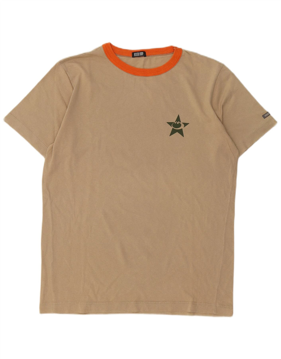 Killer Loop Herren-T-Shirt mit Grafik, Größe L, Beige, Baumwolle