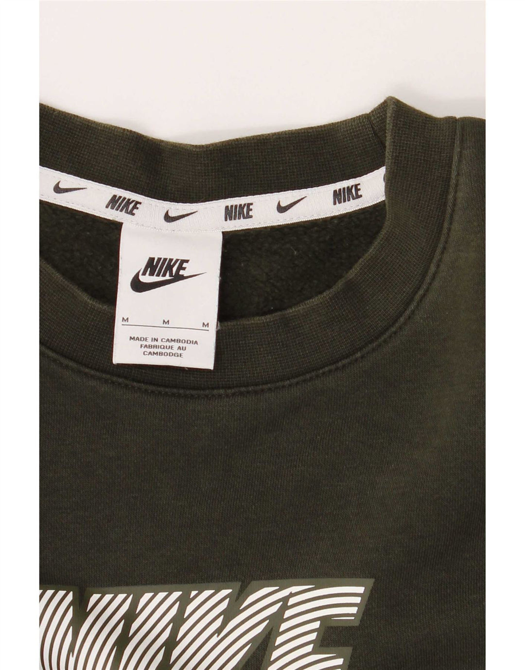 Nike Herren-Sweatshirt mit Grafik, mittlerer Khaki-Farbblock-Baumwolle