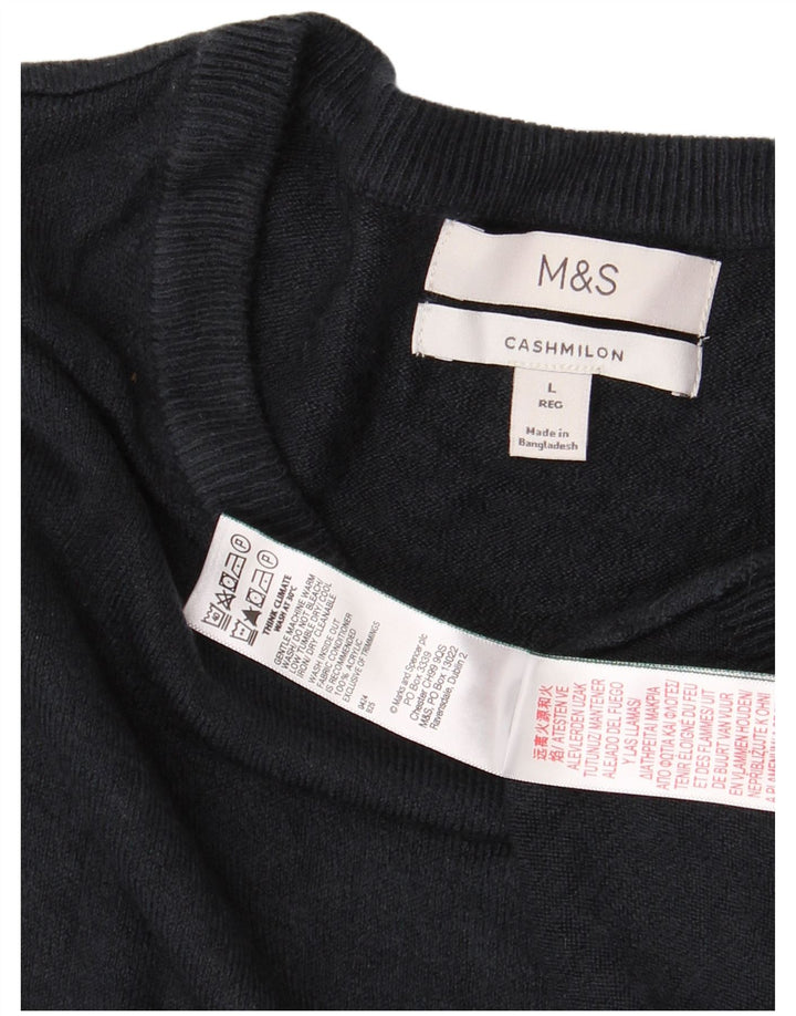 MARKS & SPENCER Herren-Pullover mit Rundhalsausschnitt, Größe L, Marineblau, Acryl