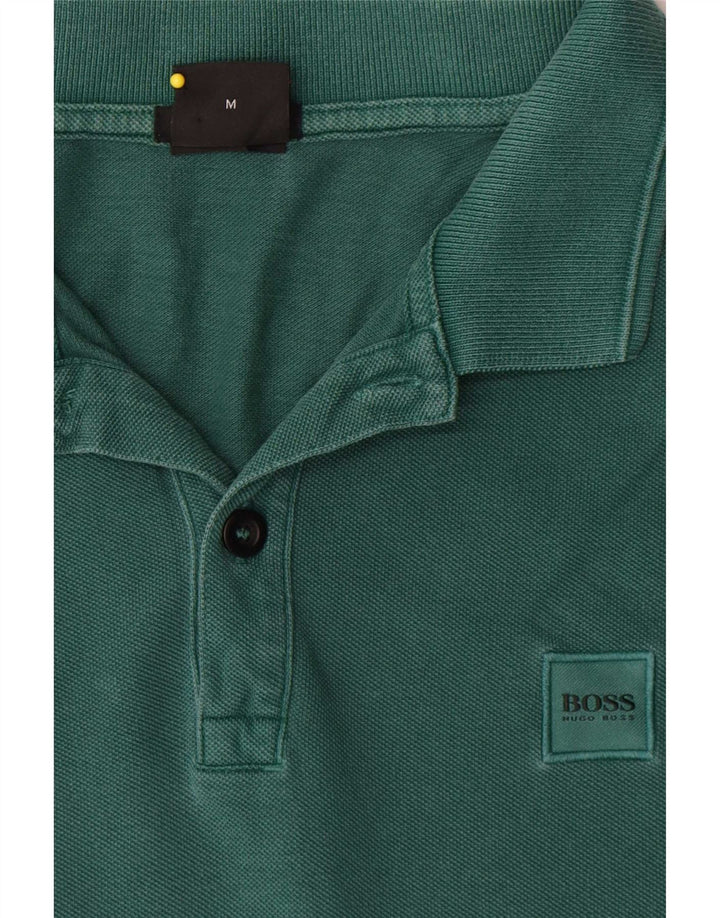 Hugo Boss Herren-Poloshirt aus mittelgrüner Baumwolle