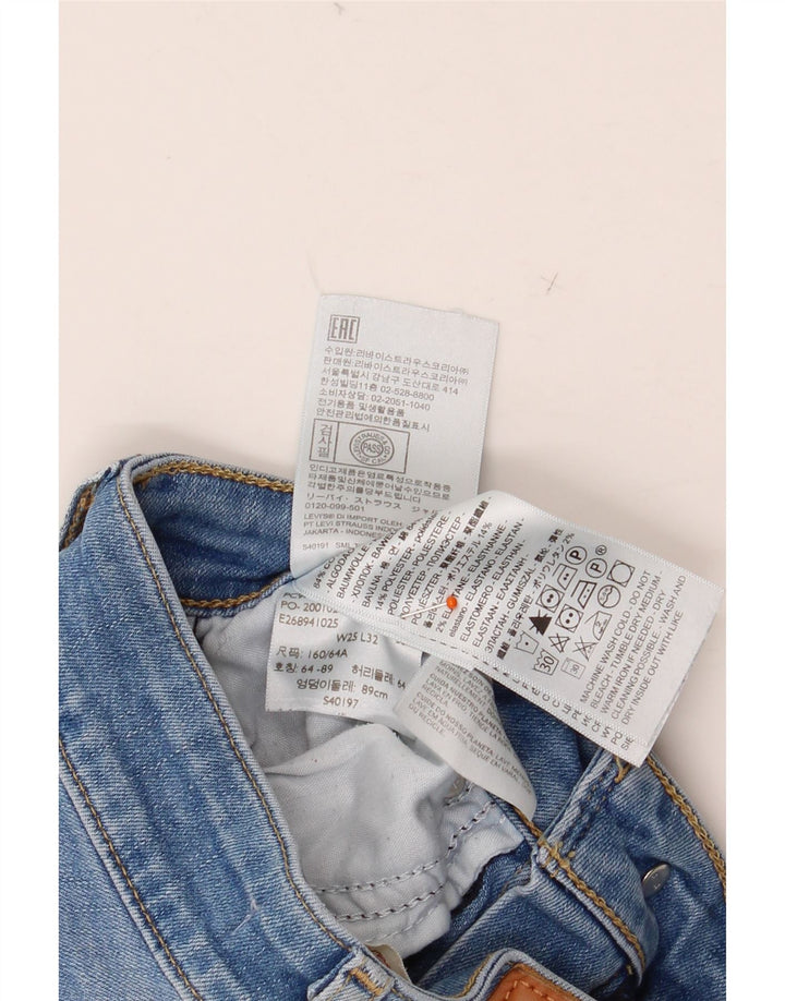 LEVI'S Damen-Jeans mit hoher Taille, ausgestellt, W25, L32, blaue Baumwolle