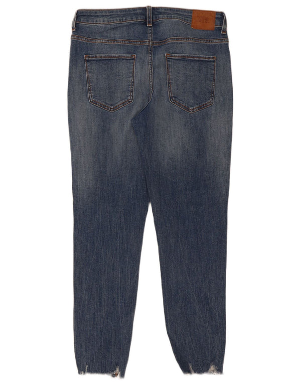 Zara Damen Distressed Skinny Jeans EU 40 Medium W30 L27 Blaue Baumwolle