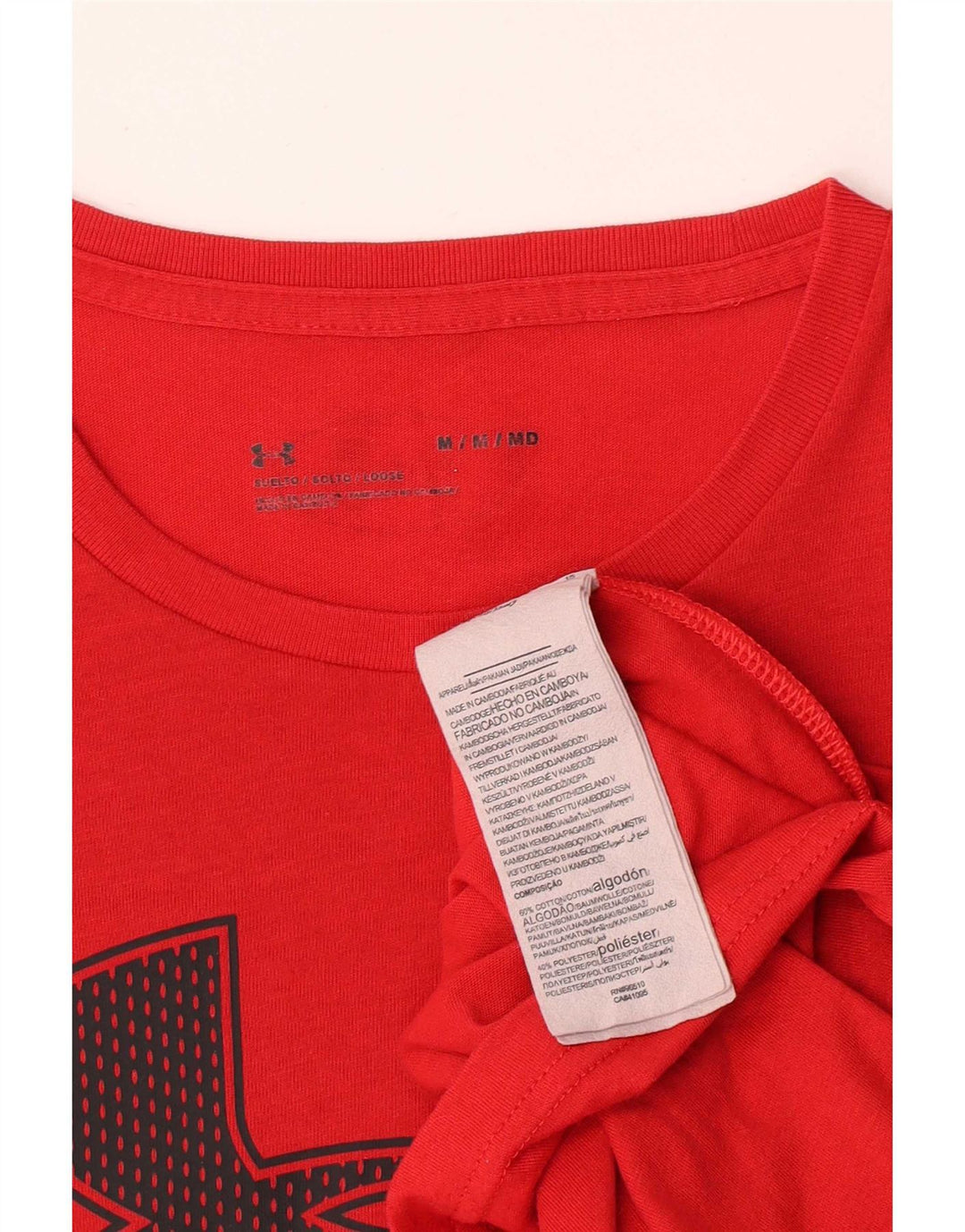 Under Armour Herren-Grafik-T-Shirt-Oberteil aus mittelroter Baumwolle