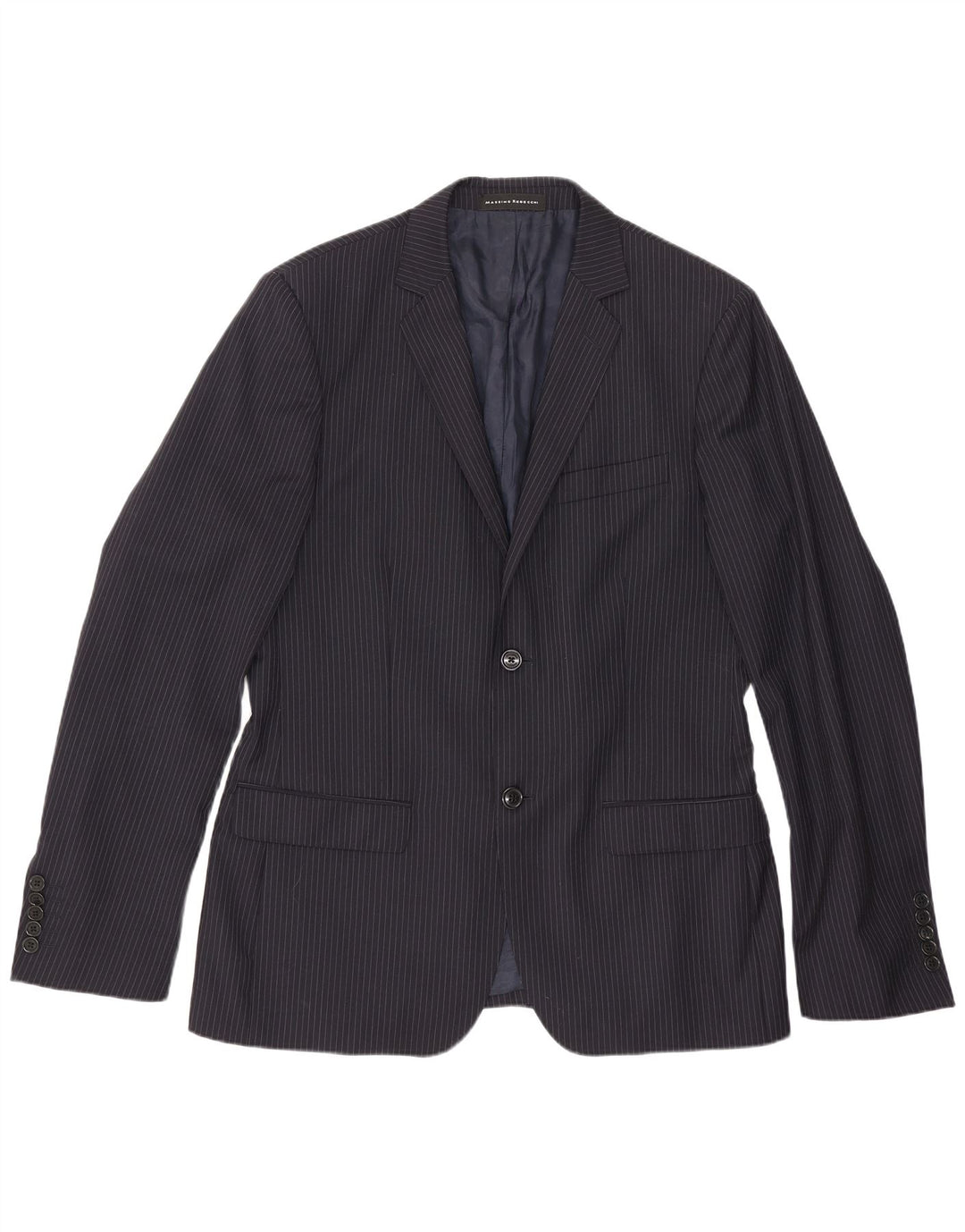 Massimo Rebecchi Herren 2-Knopf-Blazerjacke UK 38 Mittelmarineblau gestreift