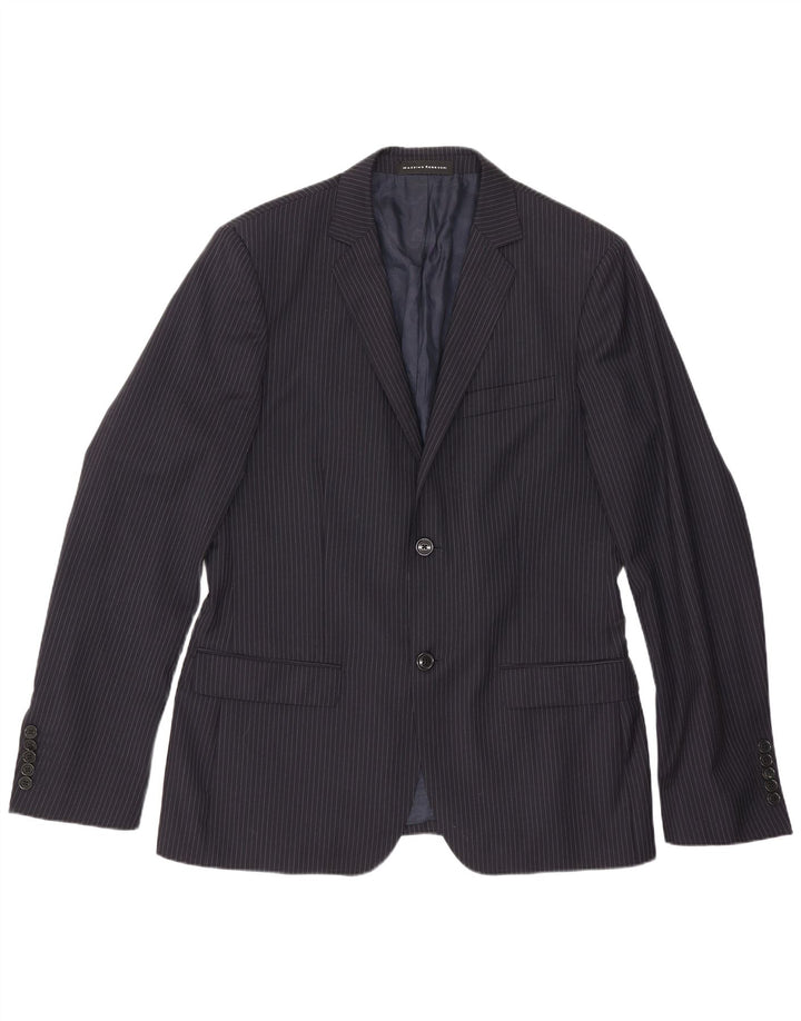 Massimo Rebecchi Herren 2-Knopf-Blazerjacke UK 38 Mittelmarineblau gestreift