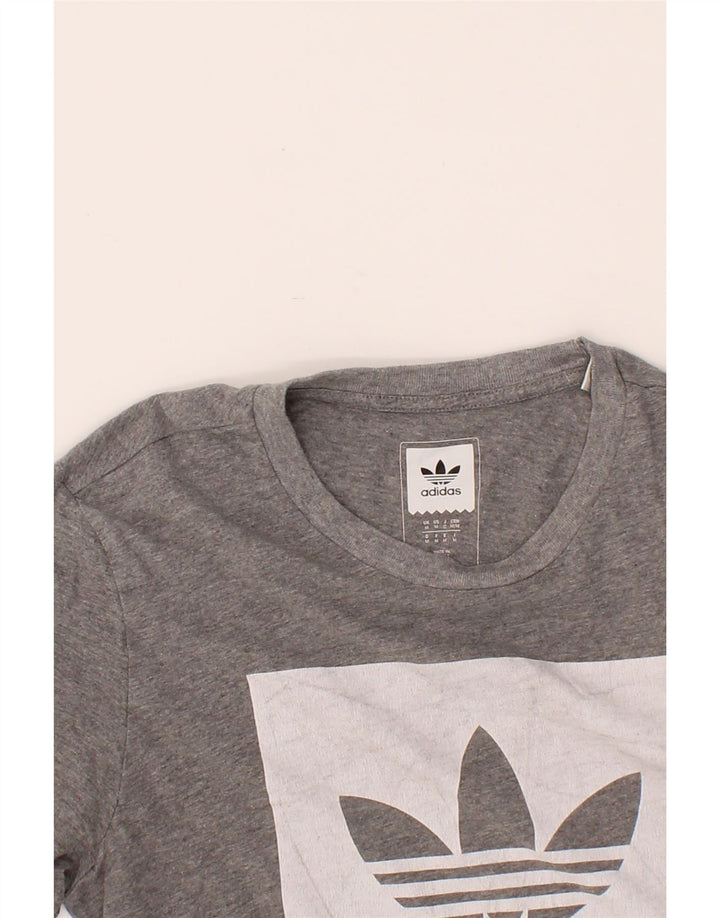 ADIDAS Mens Graphic T-Shirt Top Medium Grey Cotton Vintage Adidas and Second-Hand Adidas from Messina Hembry 