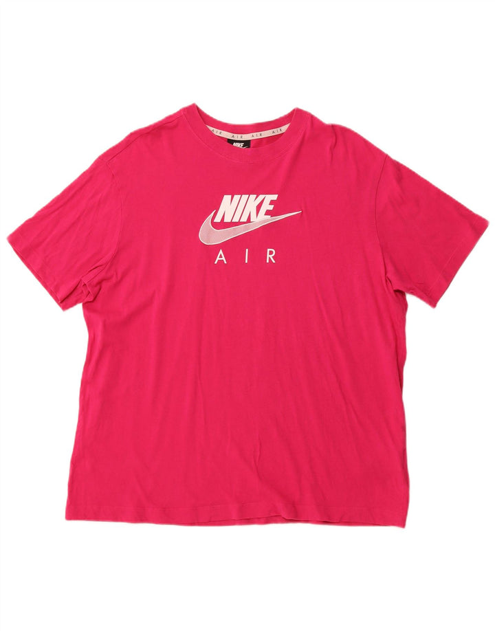 NIKE Herren Air Graphic T-Shirt Top Mittelrosa Baumwolle