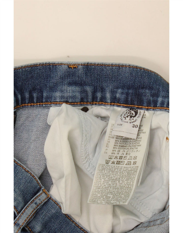 DIESEL Damen Straight Jeans W30 L27 Blaue Baumwolle