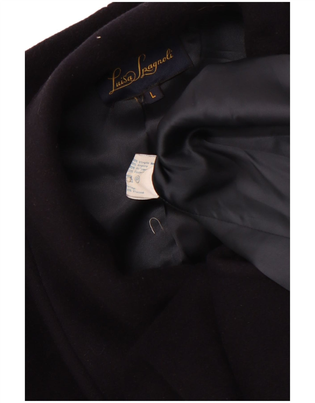 LUISA SPAGNOLI Damen Übergroßer Mantel UK 16 Große marineblaue Schurwolle