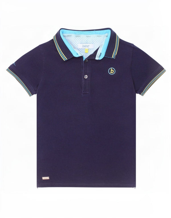 Ted Baker Poloshirt für Jungen, 6–7 Jahre, marineblau, gestreift, Baumwolle