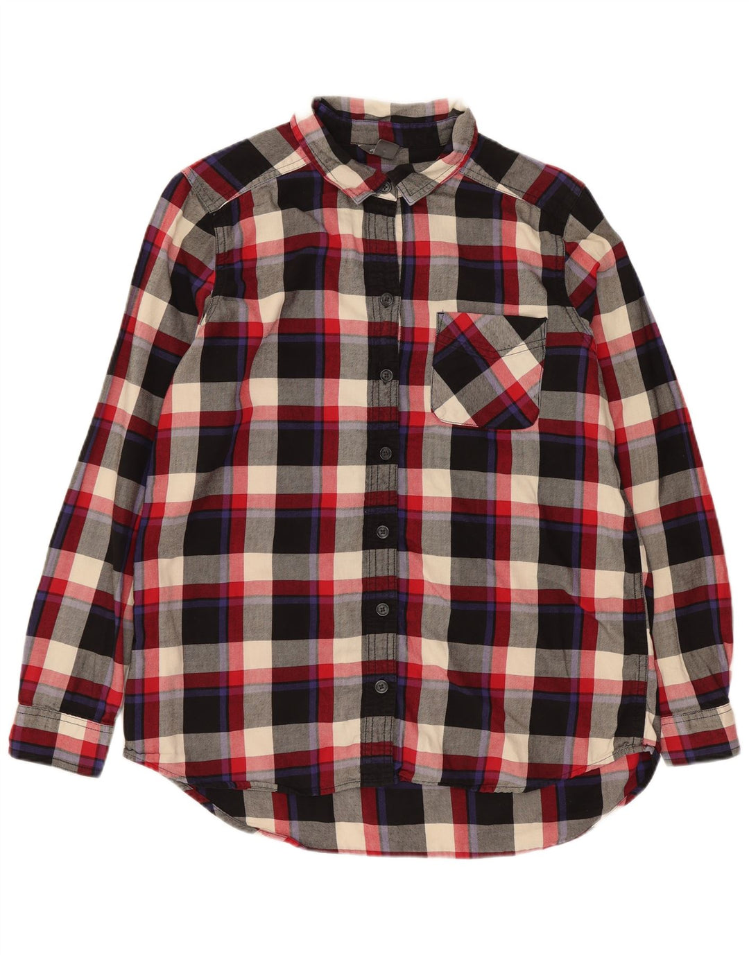 EDDIE BAUER Damen Flanellhemd UK 14 Medium Mehrfarbig karierte Baumwolle