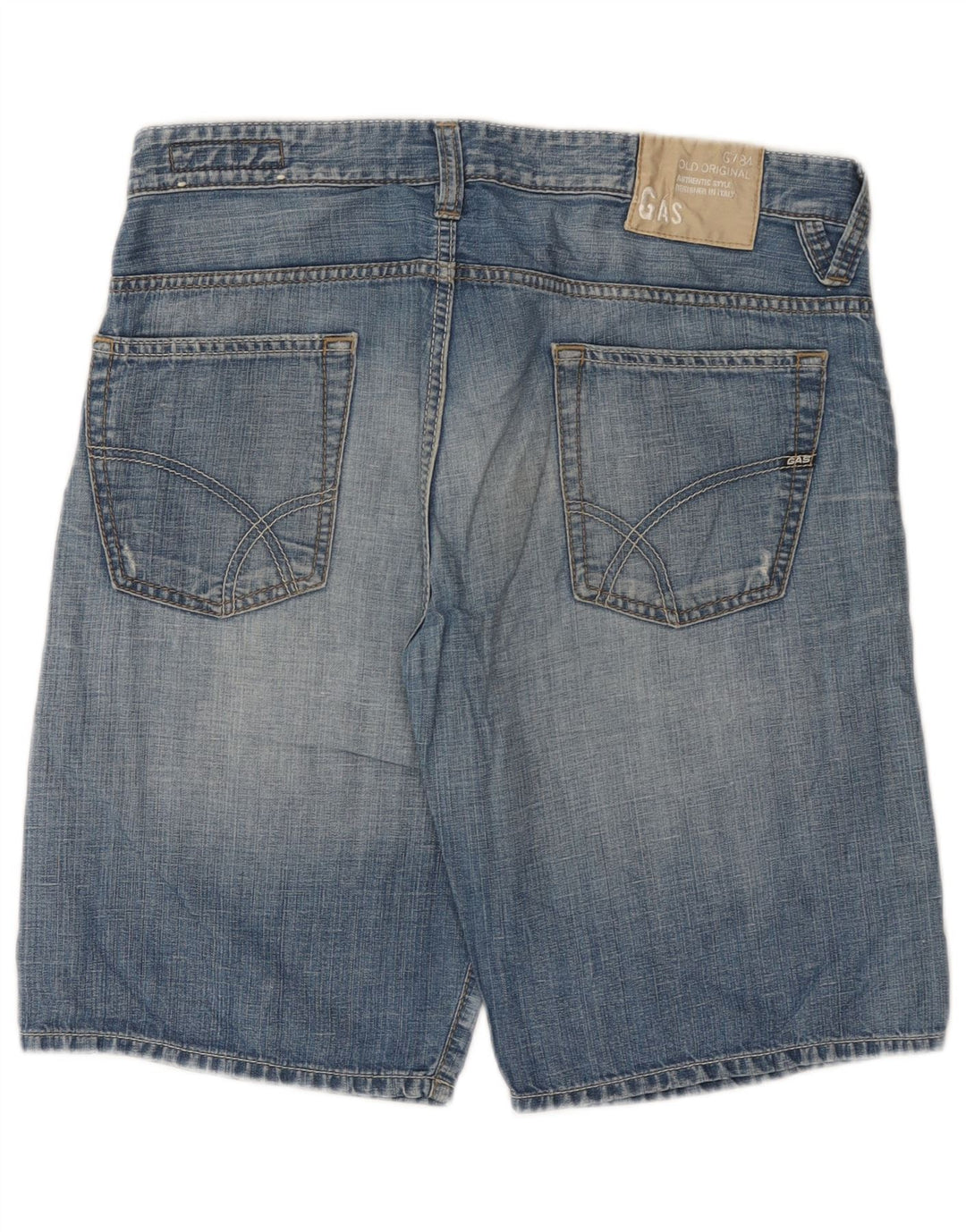 Gas Herren-Jeansshorts, W34, Größe L, Blau, Baumwolle