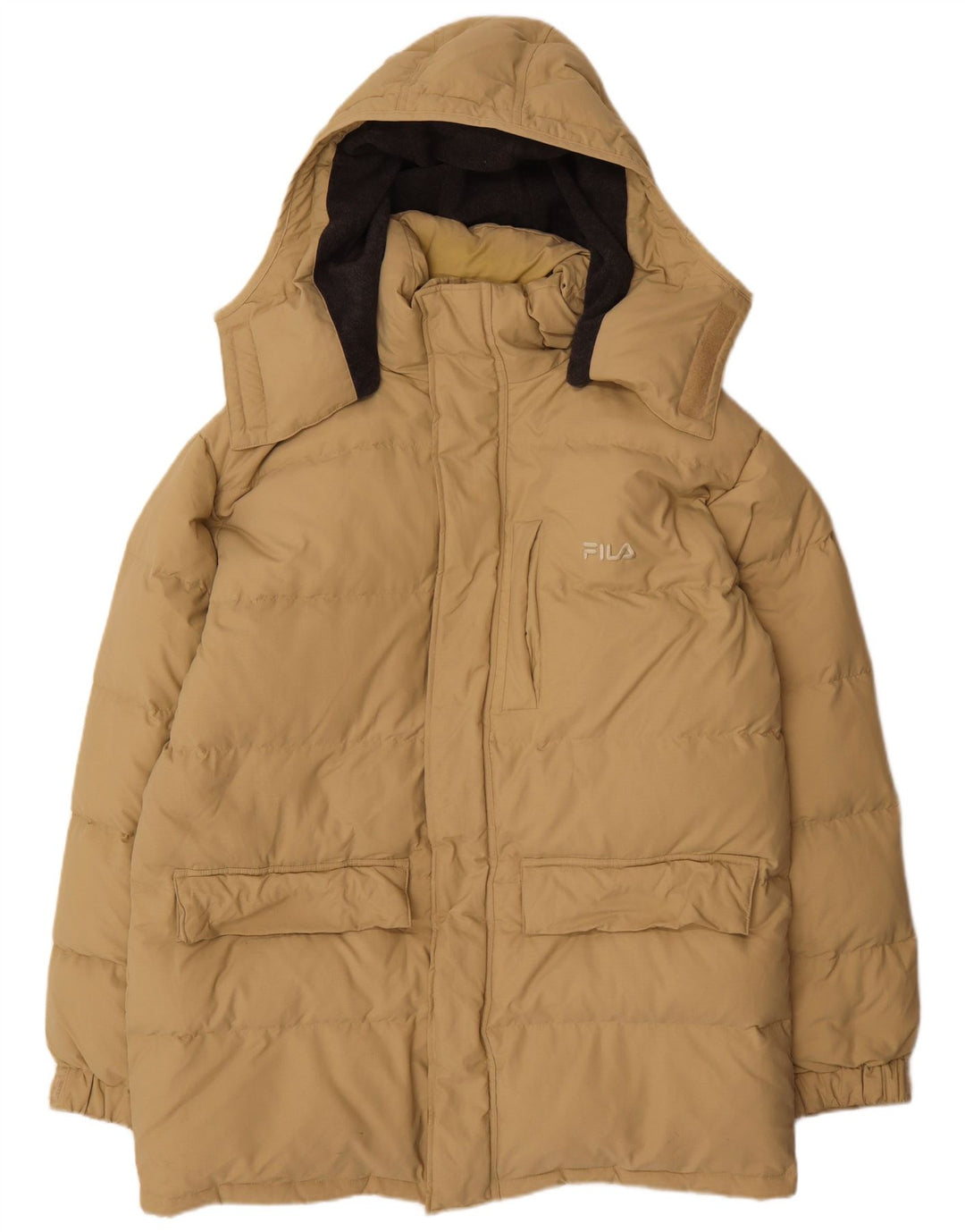 Fila Herren-Mantel mit Kapuze, gepolstert, UK 40, Größe L, Beige, Polyamid
