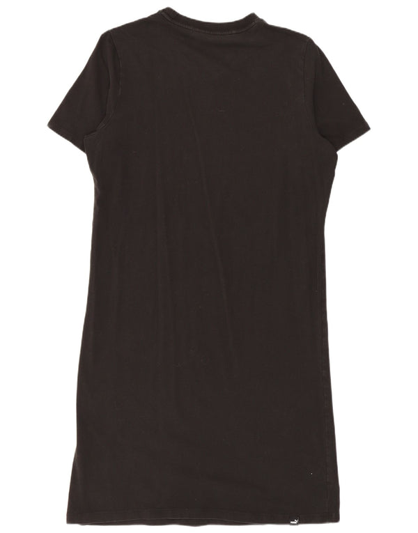 Puma Damen Grafik-T-Shirt-Kleid UK 16 Large Schwarz