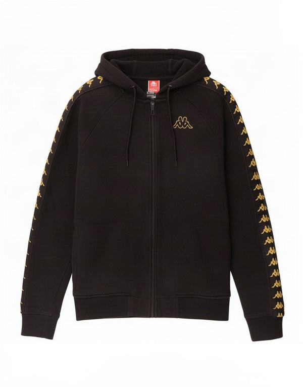 Kappa Womens Graphic Zip Hoodie Pullover UK 10 Small Schwarz Baumwolle