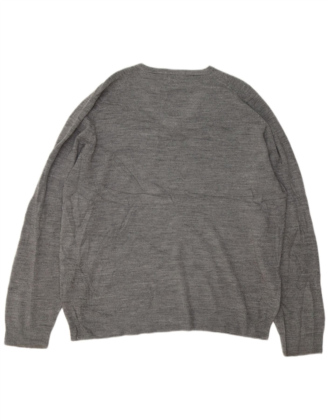 Marks & Spencer Herren Blue Harbor V-Ausschnitt Pullover Pullover XL Grau meliert