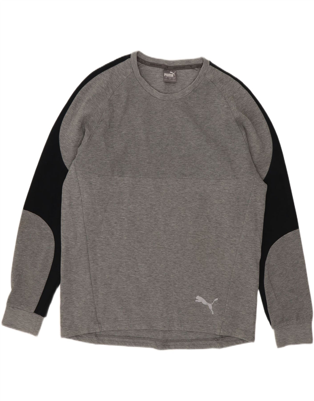 Puma Herren-Oberteil, langärmelig, groß, Grau, Colourblock-Baumwolle