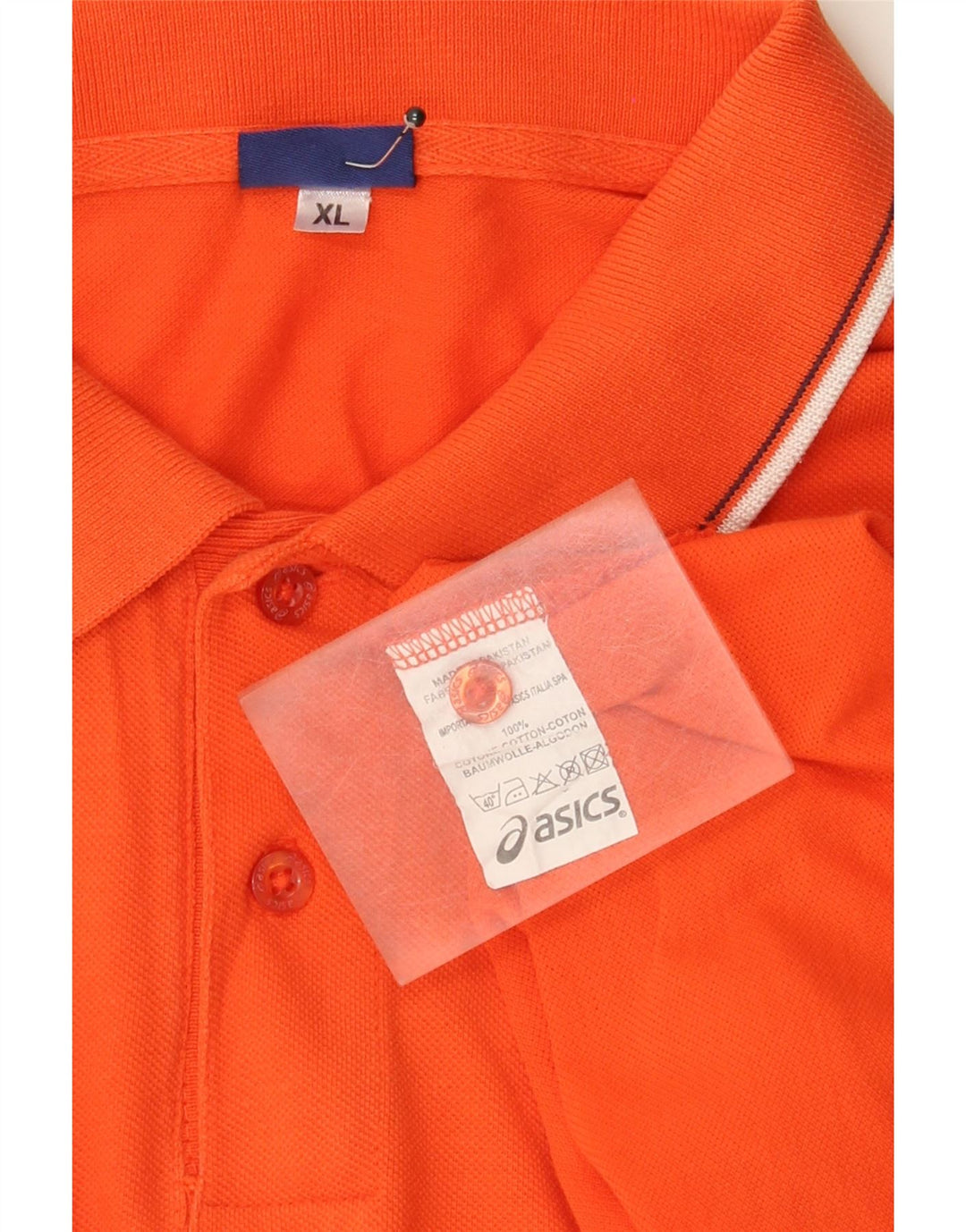 Asics Herren Poloshirt XL Orange Baumwolle