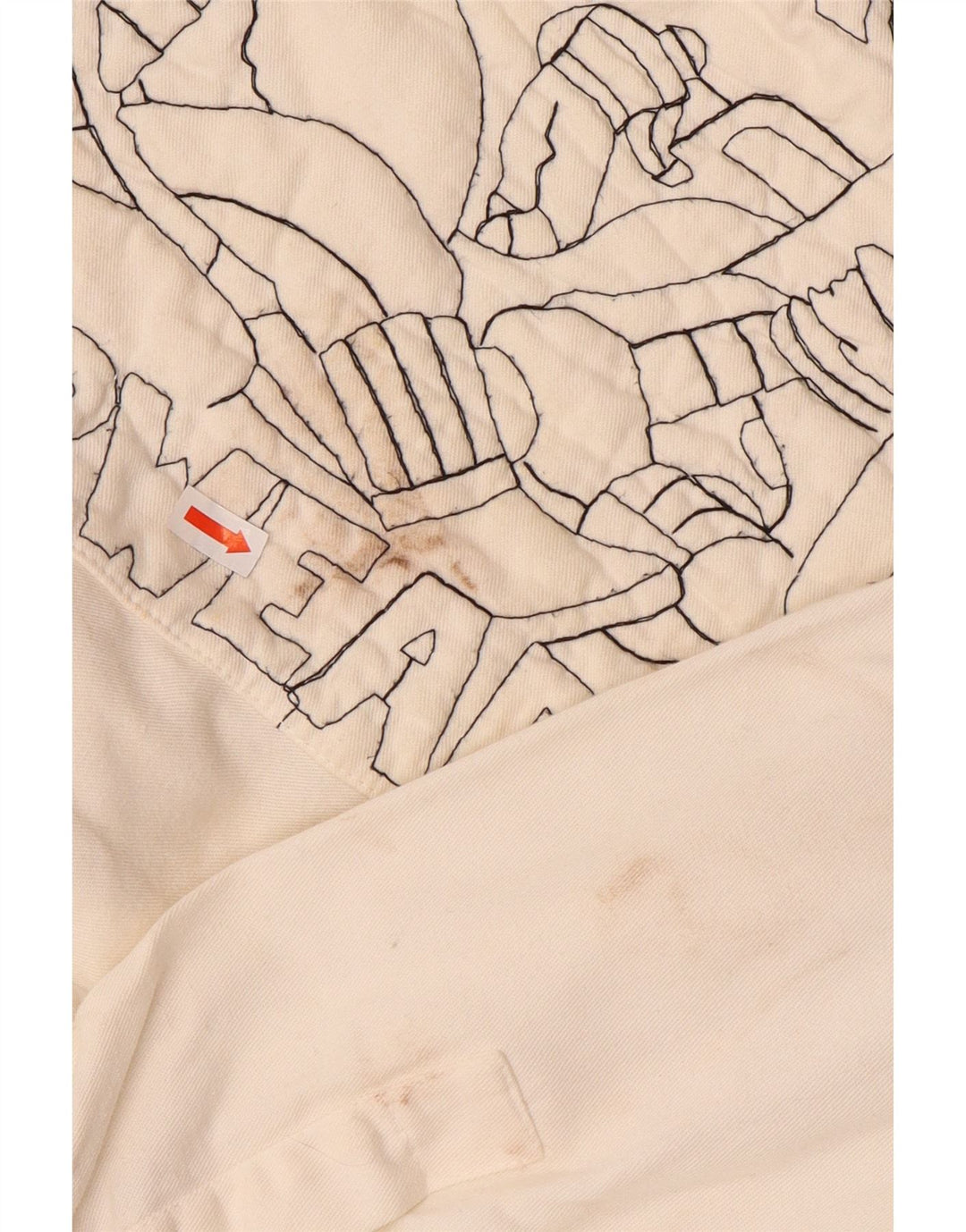 Vintage Herren-Grafikhemd, groß, aus weißer Baumwolle