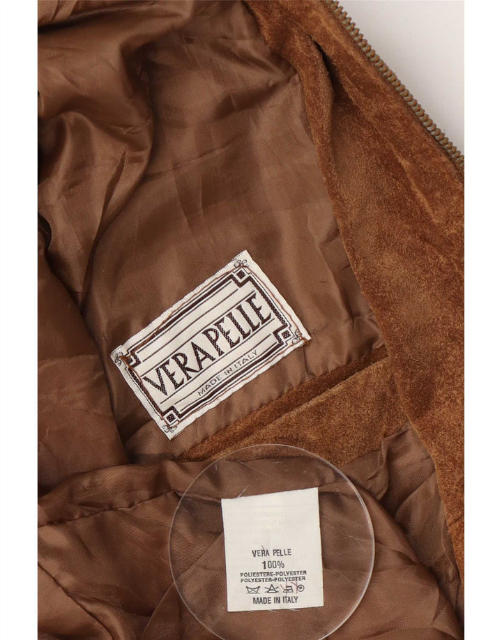 Vintage Herren Wildlederjacke IT 48 Mittelbraunes Leder