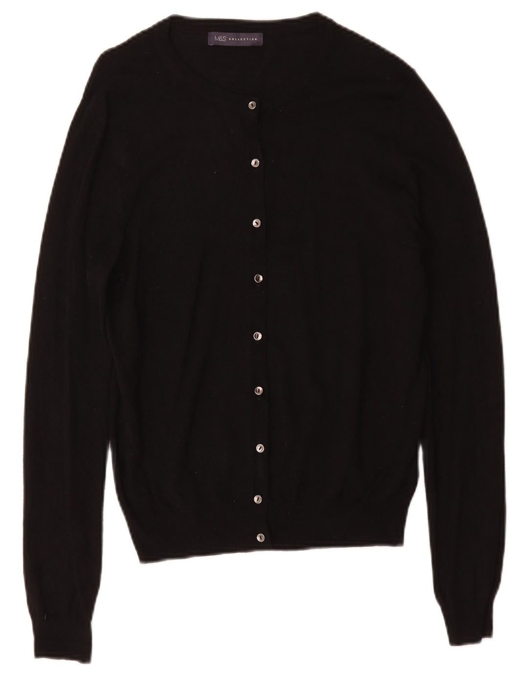 Marks & Spencer Damen-Cardigan-Pullover UK 12 Mittelschwarze Viskose