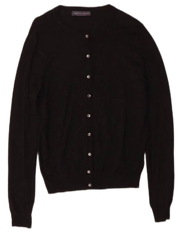 Marks & Spencer Damen-Cardigan-Pullover UK 12 Mittelschwarze Viskose