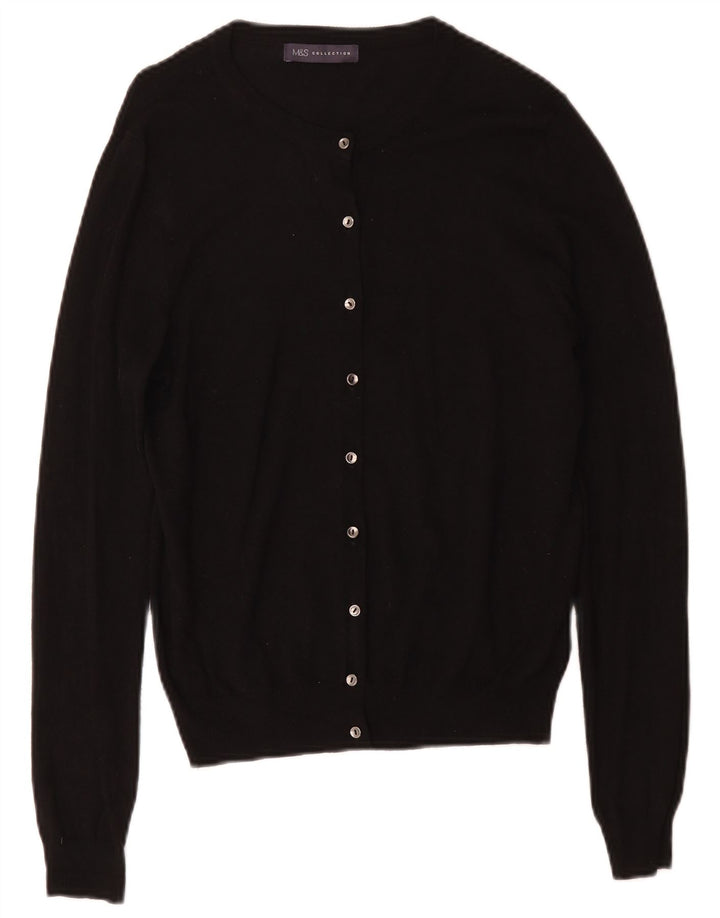 Marks & Spencer Damen-Cardigan-Pullover UK 12 Mittelschwarze Viskose