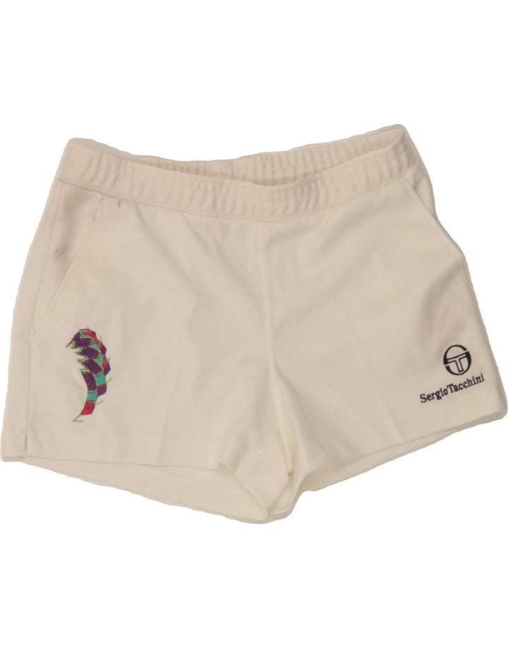 SERGIO TACCHINI Womens Sport Shorts IT 50 XL  White Polyester Vintage Sergio Tacchini and Second-Hand Sergio Tacchini from Messina Hembry 
