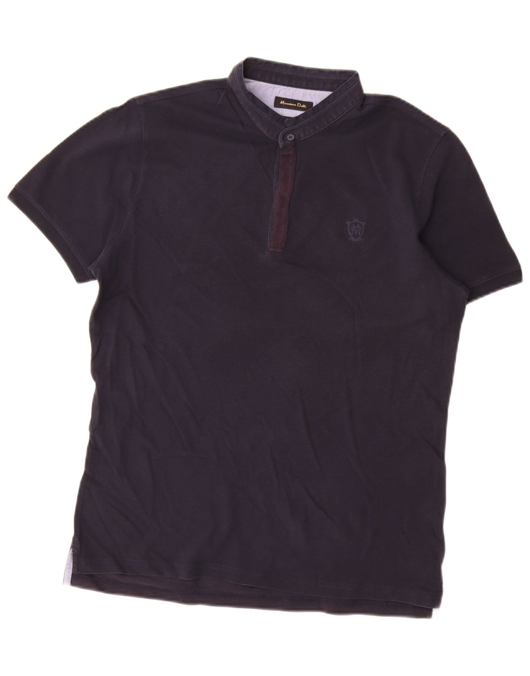 Massimo Dutti Herren-Poloshirt, große marineblaue Baumwolle