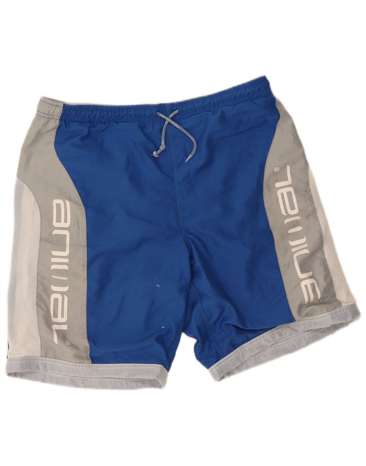 Animal Herren-Badeshorts mit Grafik, groß, blaues Farbblock-Polyester