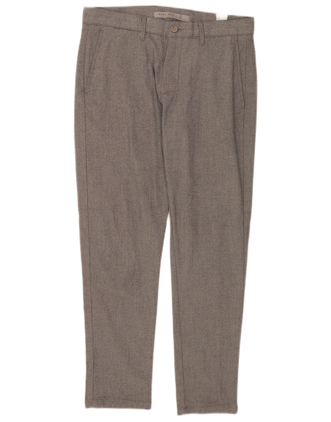 Zara Slim Chino-Hose für Herren, EU 38, Größe S, W30, L27, Grau, Polyester