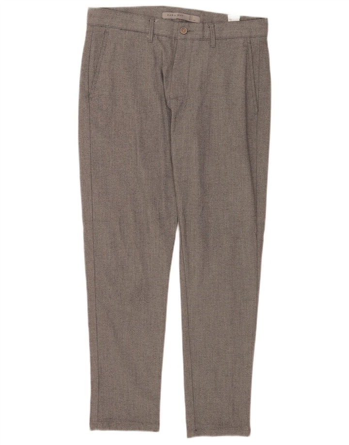 Zara Slim Chino-Hose für Herren, EU 38, Größe S, W30, L27, Grau, Polyester