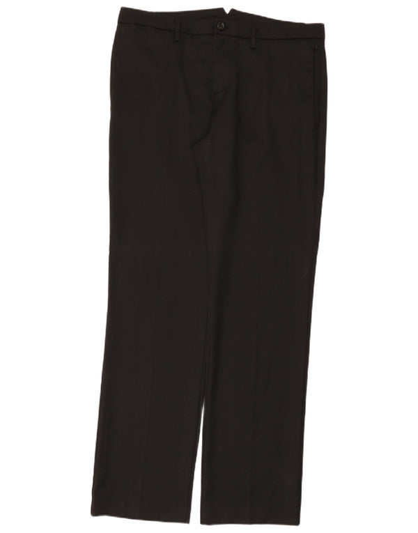 Benetton Herren gerade Freizeithose IT 50 Large W36 L35 Schwarz Polyester