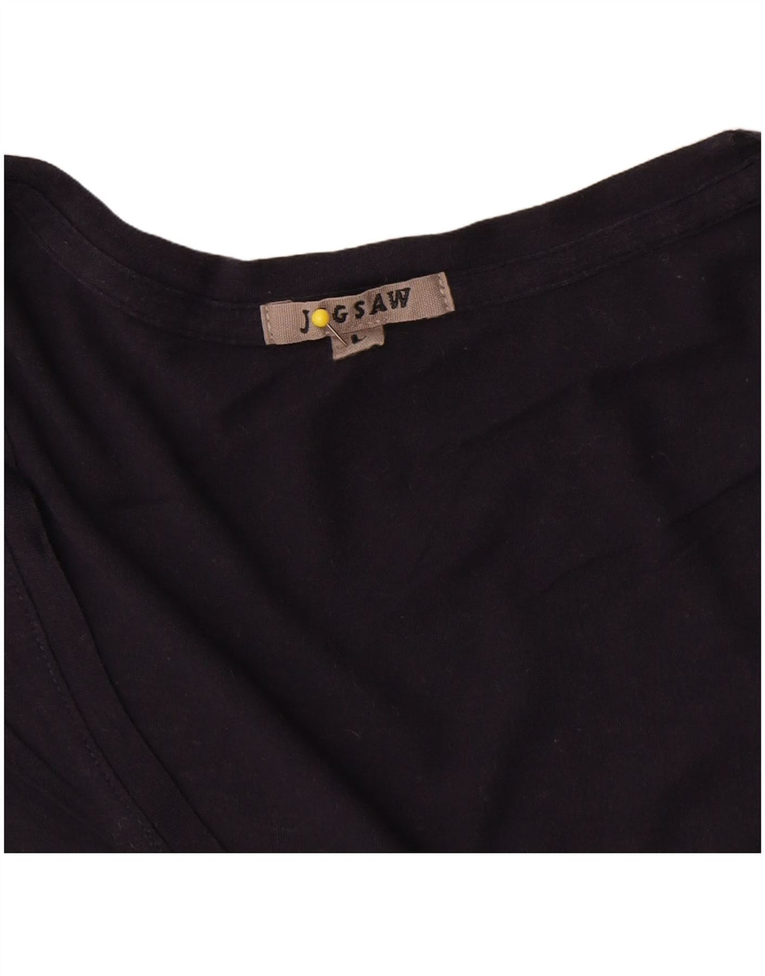 Jigsaw Damen Top Langarm UK 14 Large Marineblau Baumwolle