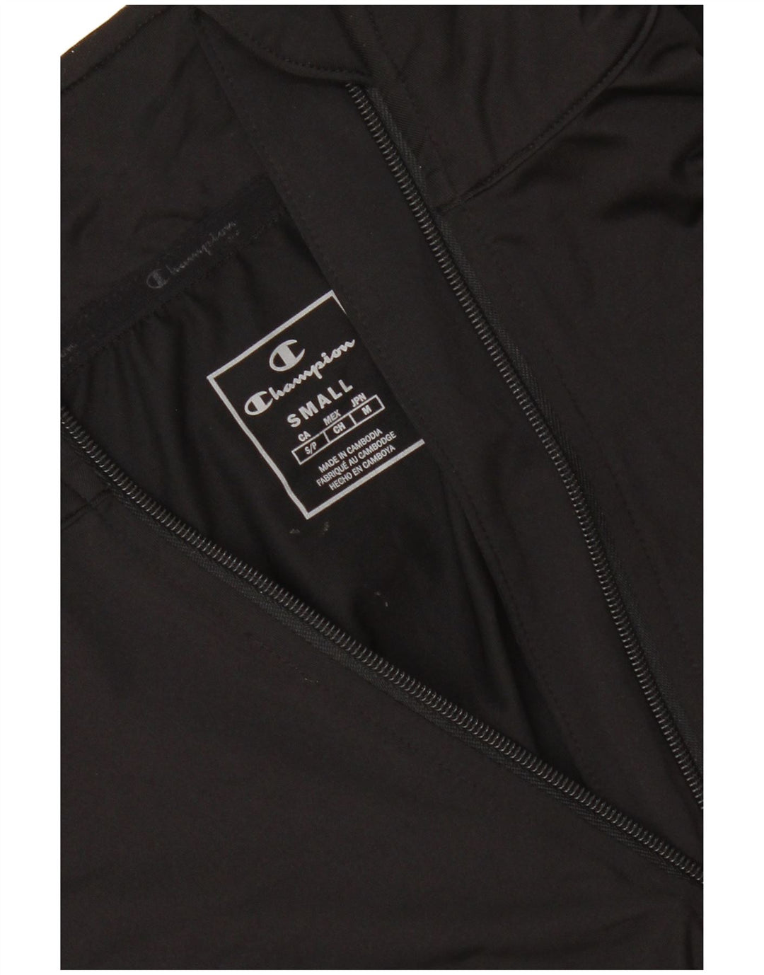 CHAMPION Herren-Pullover-Trainingsanzugoberteil mit Reißverschluss am Hals, Größe S, Schwarz
