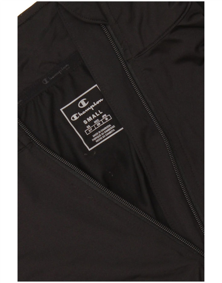 CHAMPION Herren-Pullover-Trainingsanzugoberteil mit Reißverschluss am Hals, Größe S, Schwarz