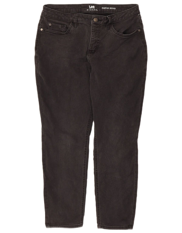 LEE Damen Riders Mid Rise Skinny Jeans US 4 Small W32 L24 Schwarz