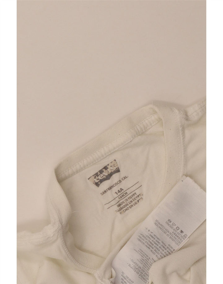 Levi's Jungen-T-Shirt mit Grafik, 13–14 Jahre, weiße Baumwolle