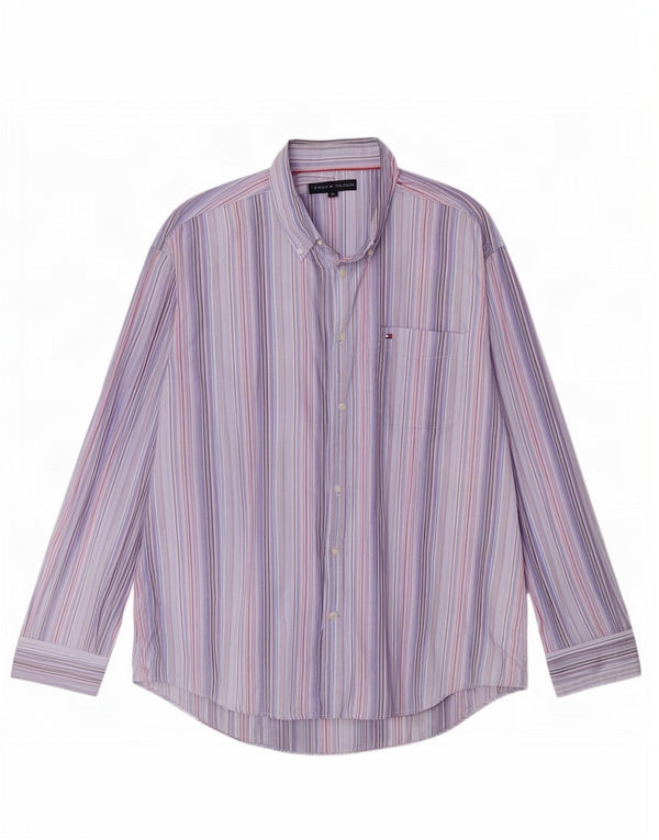 Tommy Hilfiger Herrenhemd XL blau gestreift aus Baumwolle
