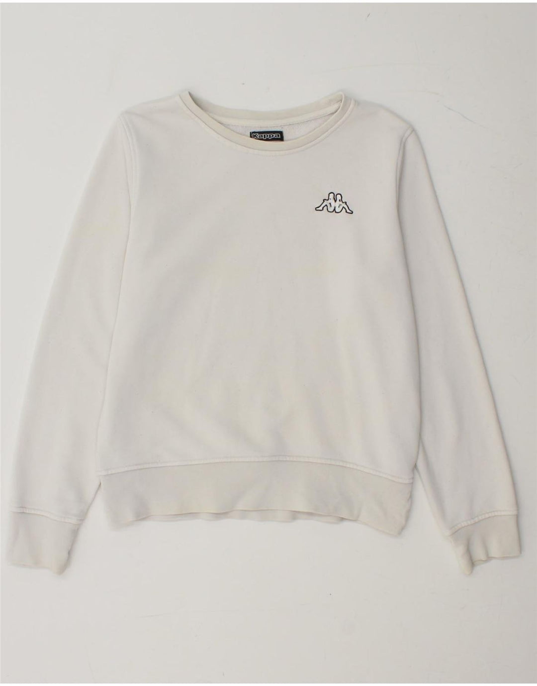 KAPPA Womens Sweatshirt Jumper UK 14 Large White Cotton