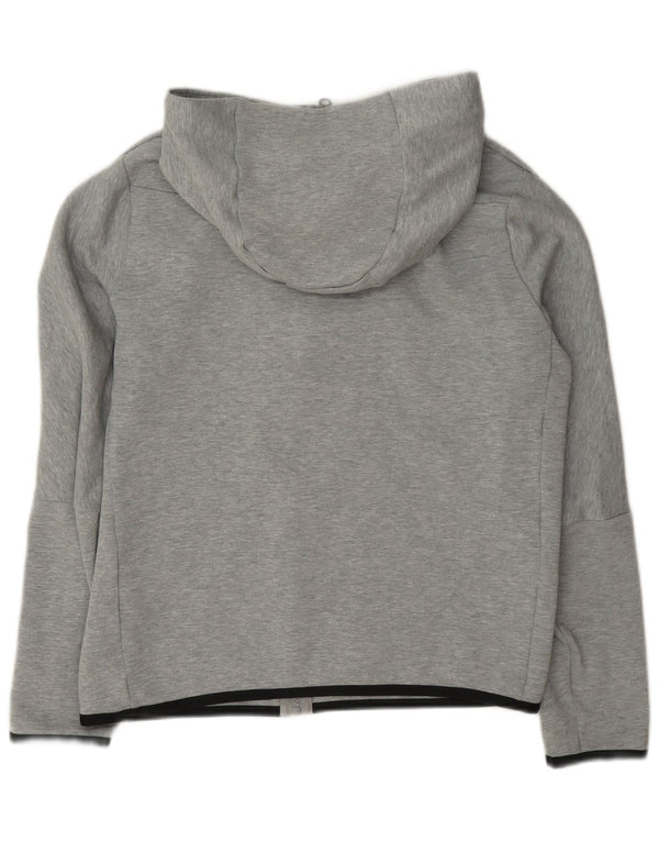 Nike Jungen-Kapuzenpullover mit Reißverschluss, 13–14 Jahre, XL, grau gefleckte Baumwolle