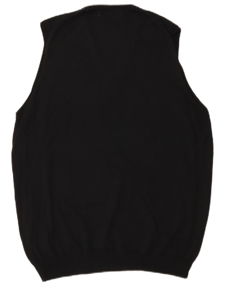 Zara Herren Basic Weste Tank Top Large Schwarz Baumwolle